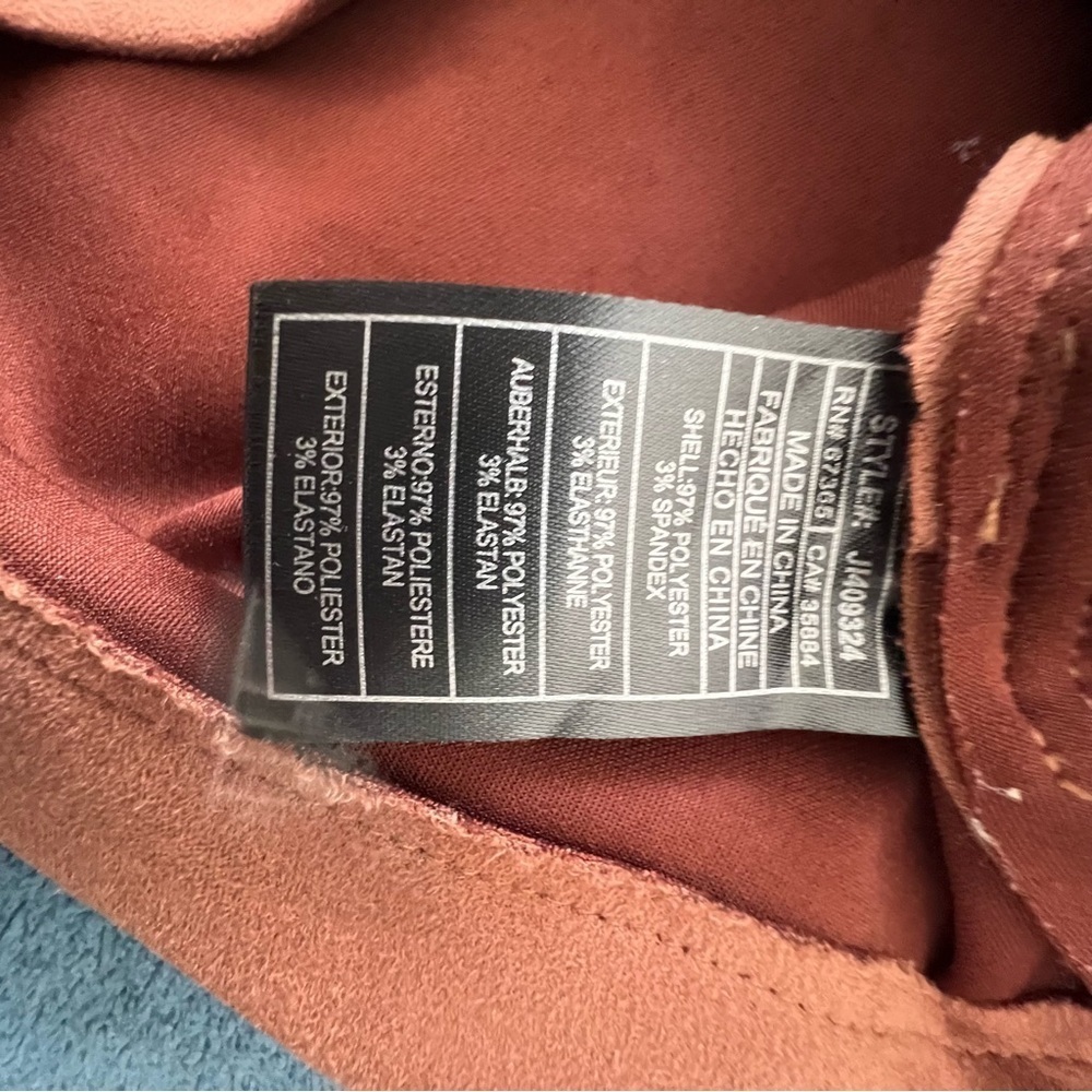 Jack BB Dakota EUC Faux Suede Mini Skirt Sz 2 Luggage Colored, Crossover Front - Picture 5 of 6